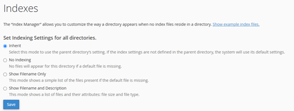 How to Use the Index Manager in cPanel - cPanel Domains Tools